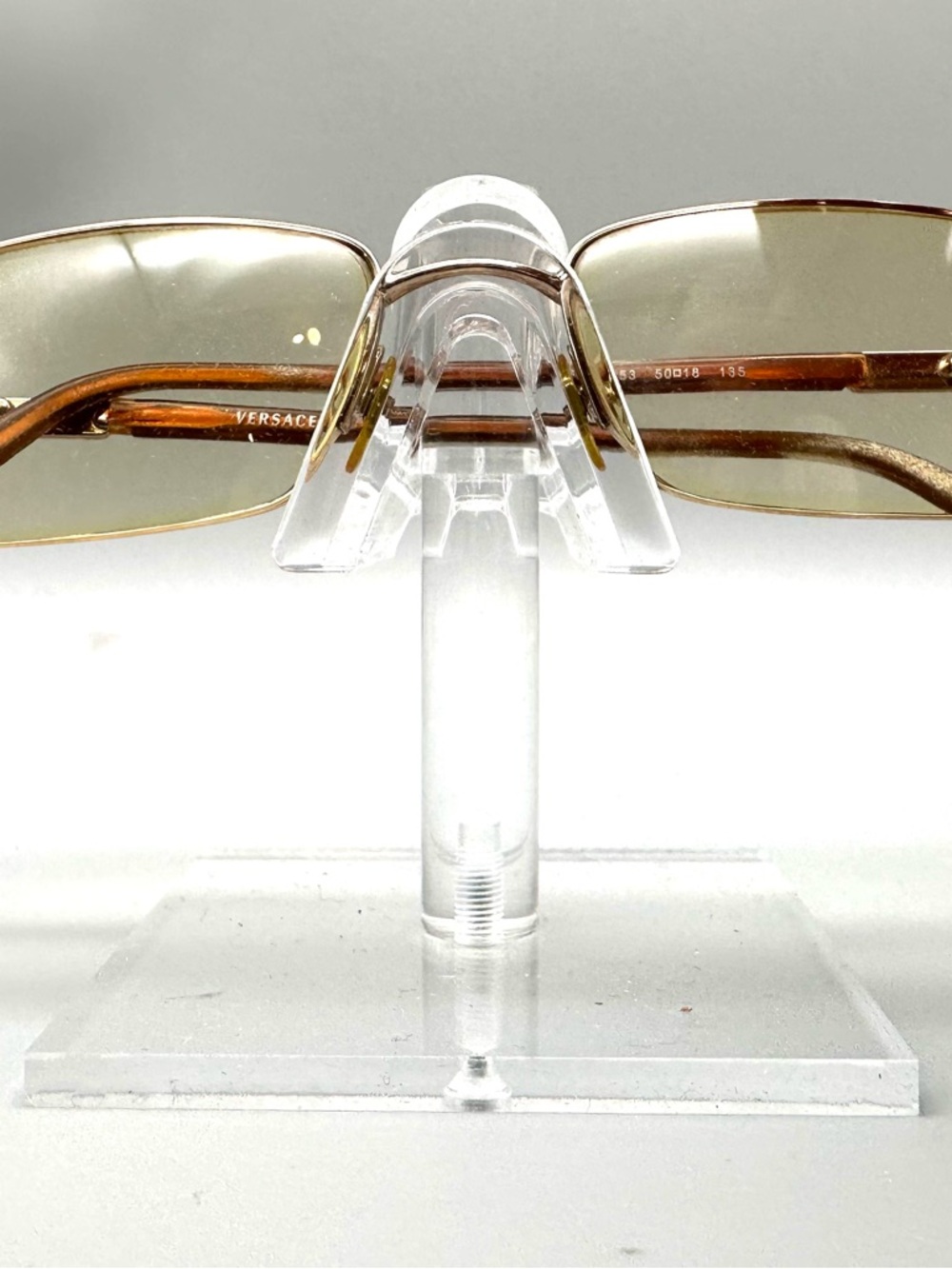 Versace MOD 1066 Gold Greek Key Rectangular Eyeglasses Frames 50-18-135 Italy